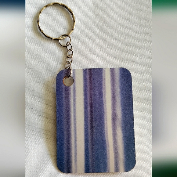 NEW Handmade Keychain Bag Tag! Italian Wood Art 02. "I LOVE My Bag" Wooden Heart - Picture 2 of 6